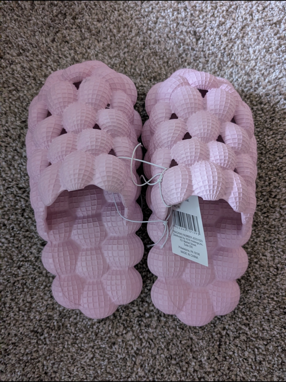 New! Women’s Pink Bubble Slide Sandals